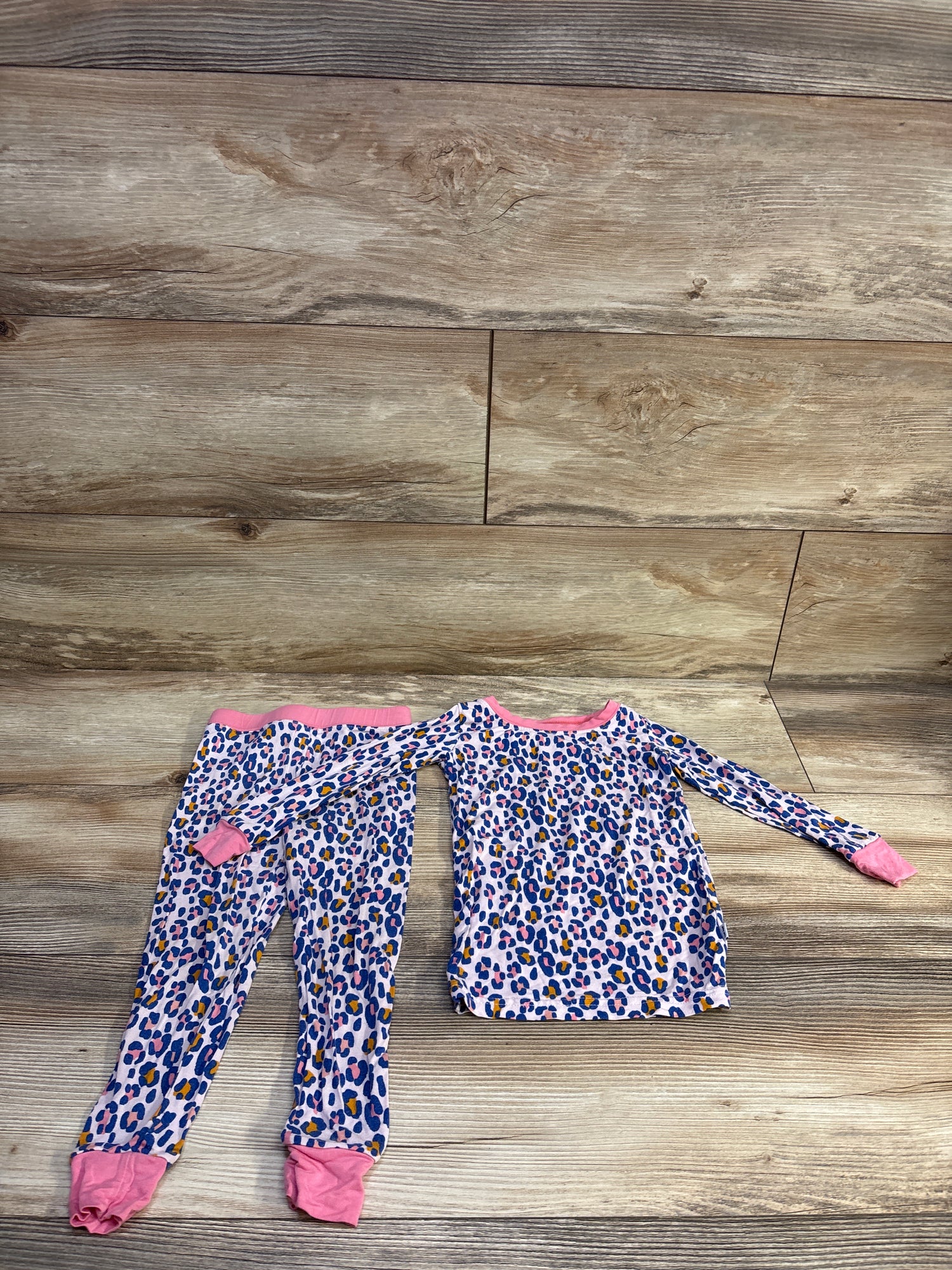 Little Sleepies Leopard Print 2pc Bamboo Pajama Set Pink sz 18-24m