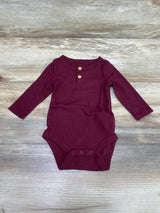 Cat & Jack Henley Bodysuit Burgundy sz 0-3m