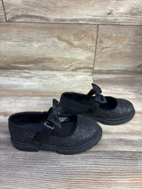 Cat & Jack Kori Lug Sole Mary Jane Flats, Black Glitter sz 11c