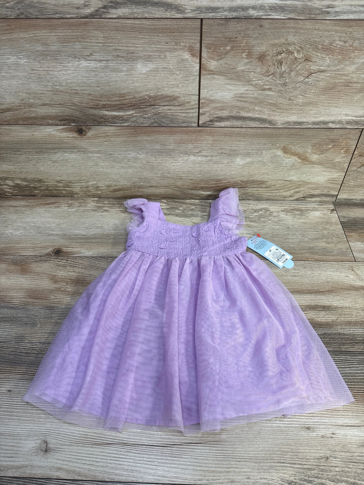 NEW Cat & Jack Lace Tulle Embroidered Dress Lilac sz 2T