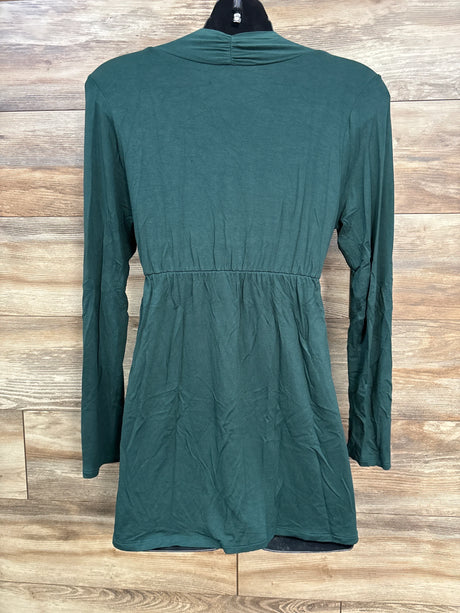 Pink Blush Maternity Long Sleeve Nursing Top Hunter Green sz Small - Me n Mommy To Be