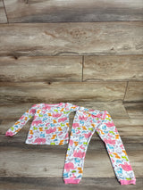 Simple Joys 2pc Animal Print Pajama Set White sz 3T
