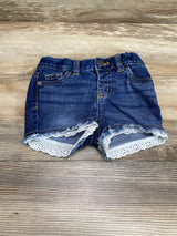 Cat & Jack Eyelet Trim Denim Shorts Blue sz 12m