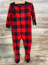 Old Navy Buffalo Plaid Blanket Sleeper Red sz 12-18m