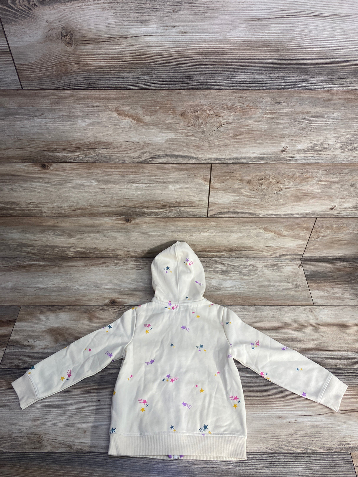 NEW Cat & Jack Full Zip Star Hoodie Cream sz 4T