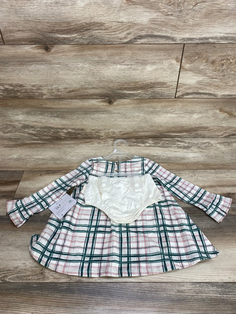 NEW Burt's Bees Baby 2pc Plaid Dress & Bloomers White sz 12m - Me n Mommy To Be