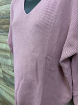 NWOT Gap Maternity V-Neck Sweater in Lilas Pink sz Small
