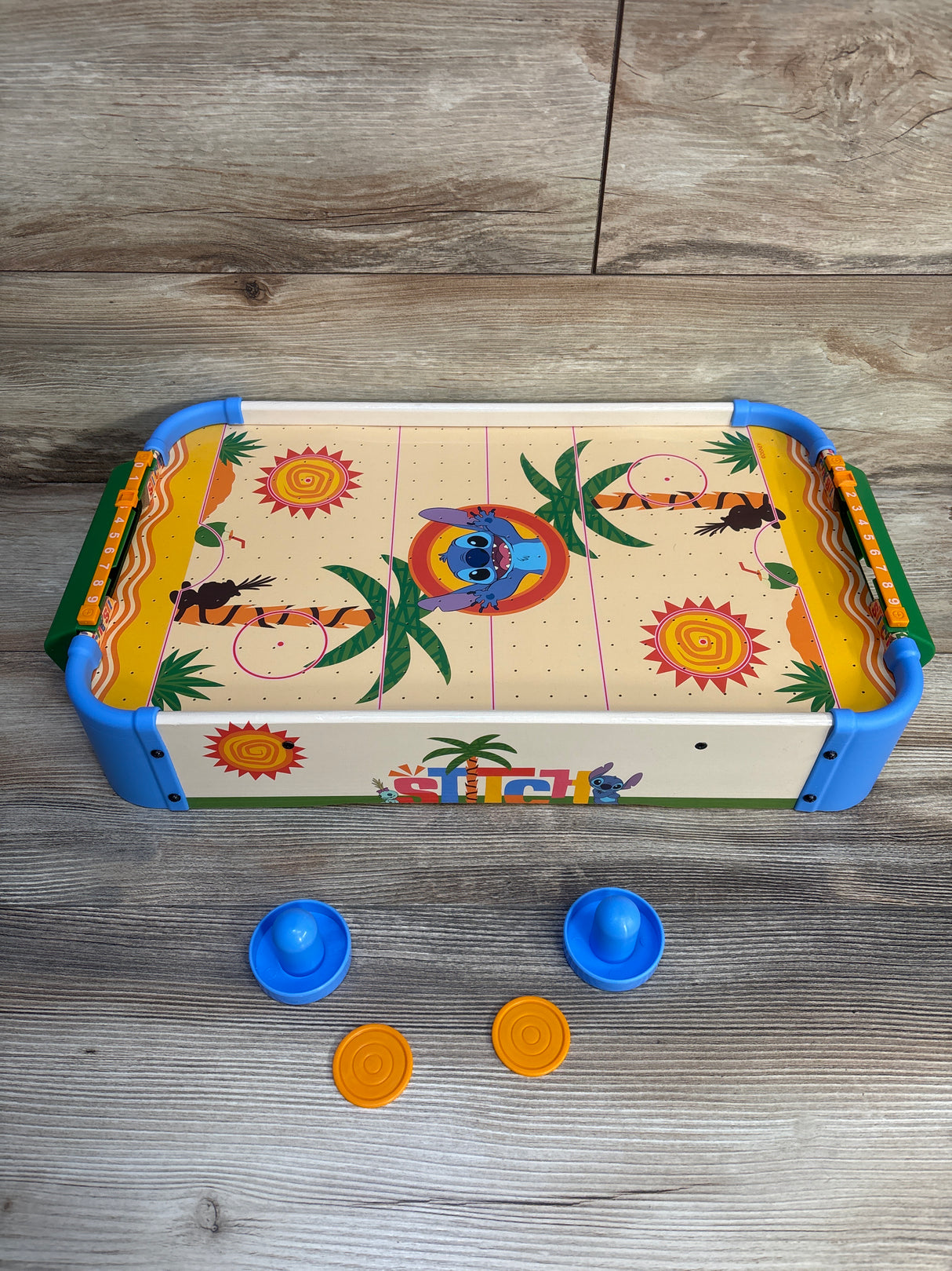 World Tech Toys Stitch Air Hockey Wooden Tabletop Game