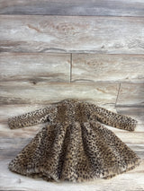 Biscotti Faux Fur Leopard Print Dress Coat Brown sz 2T