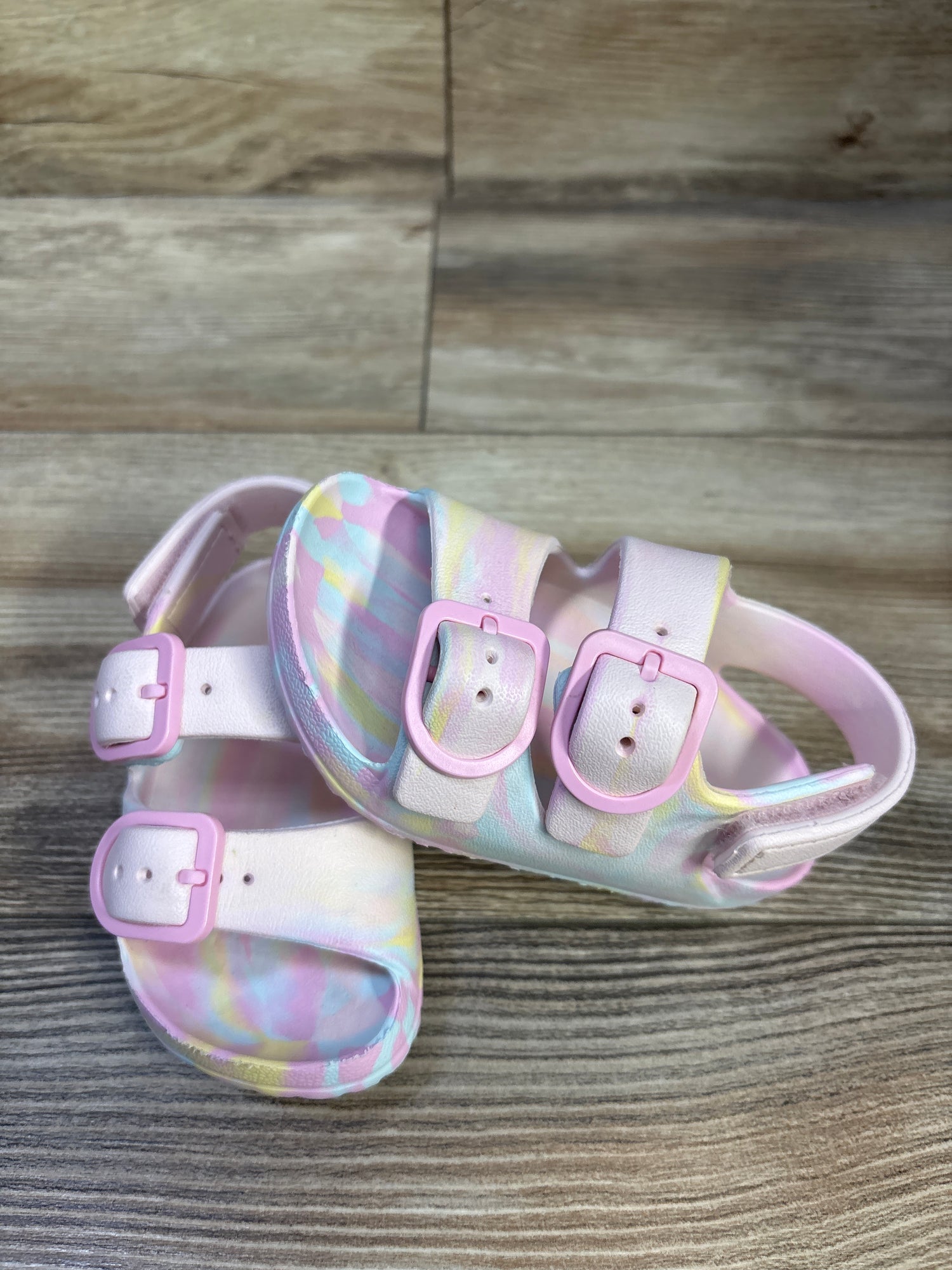 Wonder Nation Double Buckle Sandals Pink sz 5-6c