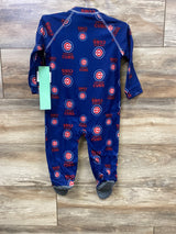 NEW MLB Chicago Cubs Raglan Zip Up Footie Blue sz 18m