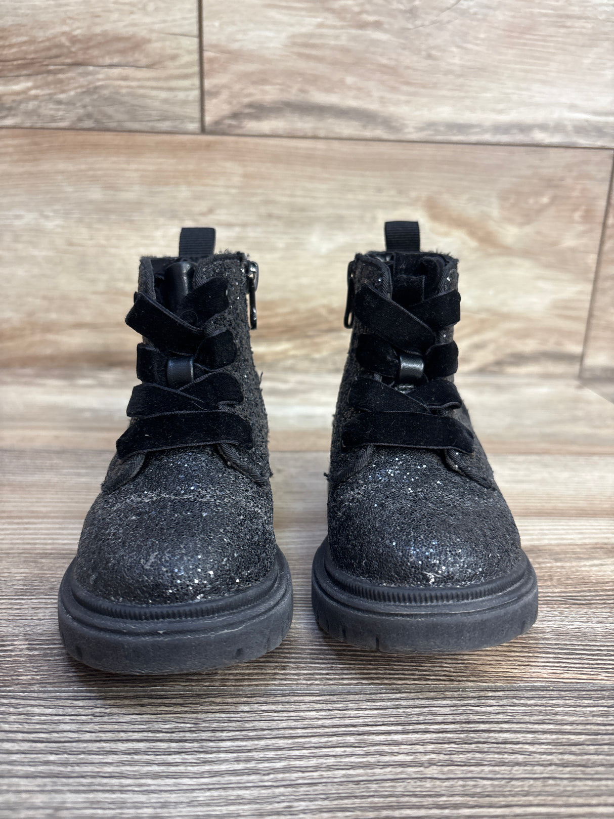 Cat & Jack Glitter Boots, Black sz 6c
