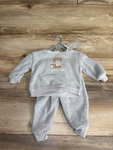 NEW Le Top Bebe 2pc Waffle Knit Sweatshirt & Bottoms Set Grey sz 6-9m