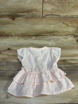 Koala Kids Striped Seersucker Button Peplum Top Pink sz 3T