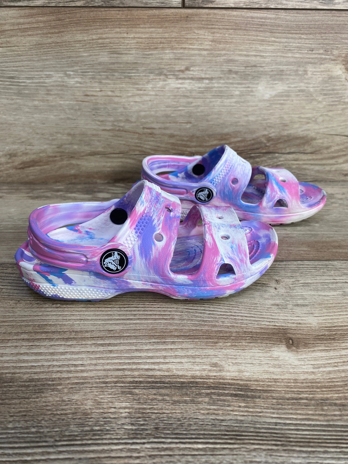Crocs Marbled Tie Dye Sandals Purple sz 10c