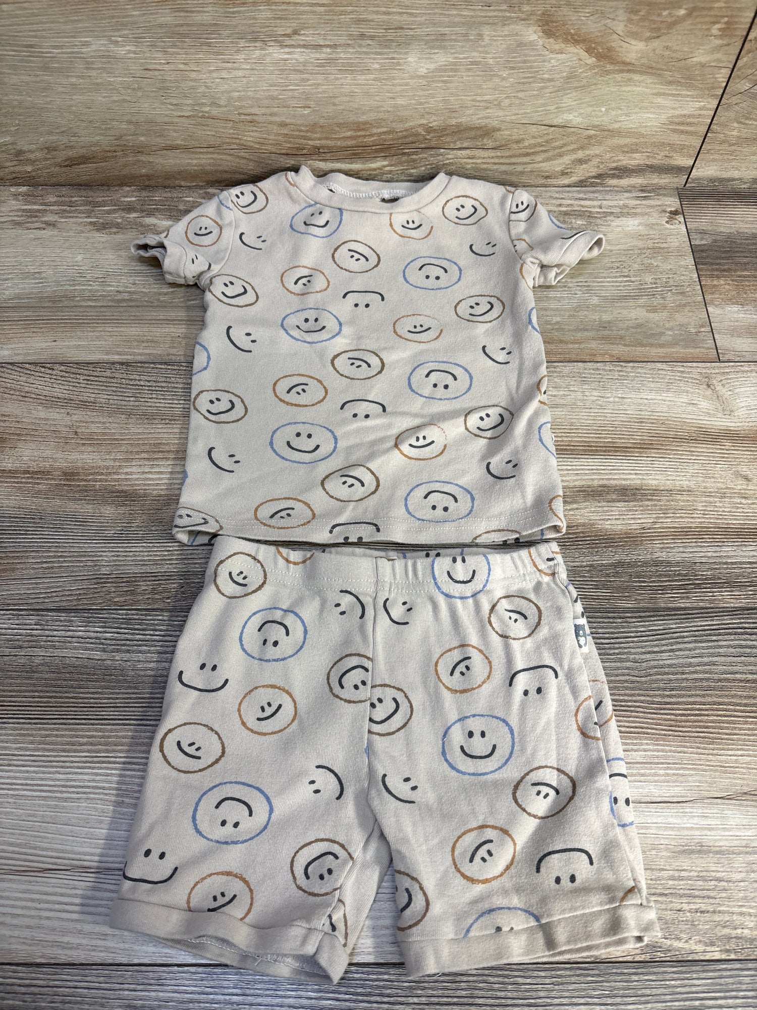 Rabbit + Bear Organic 2pc Pajama Set Beige sz 4T