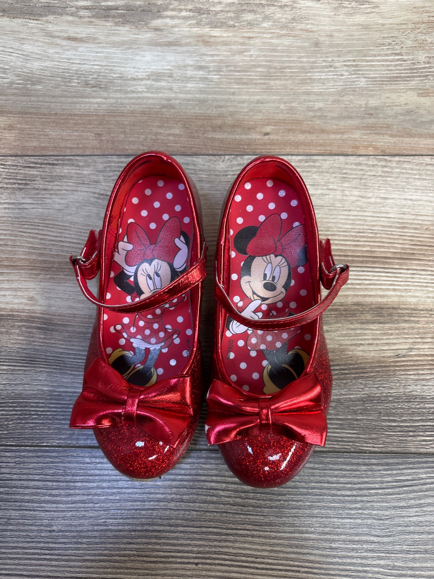 Disney Junior Minnie Mouse Low Heel Dress Up Shoes Red sz 9c