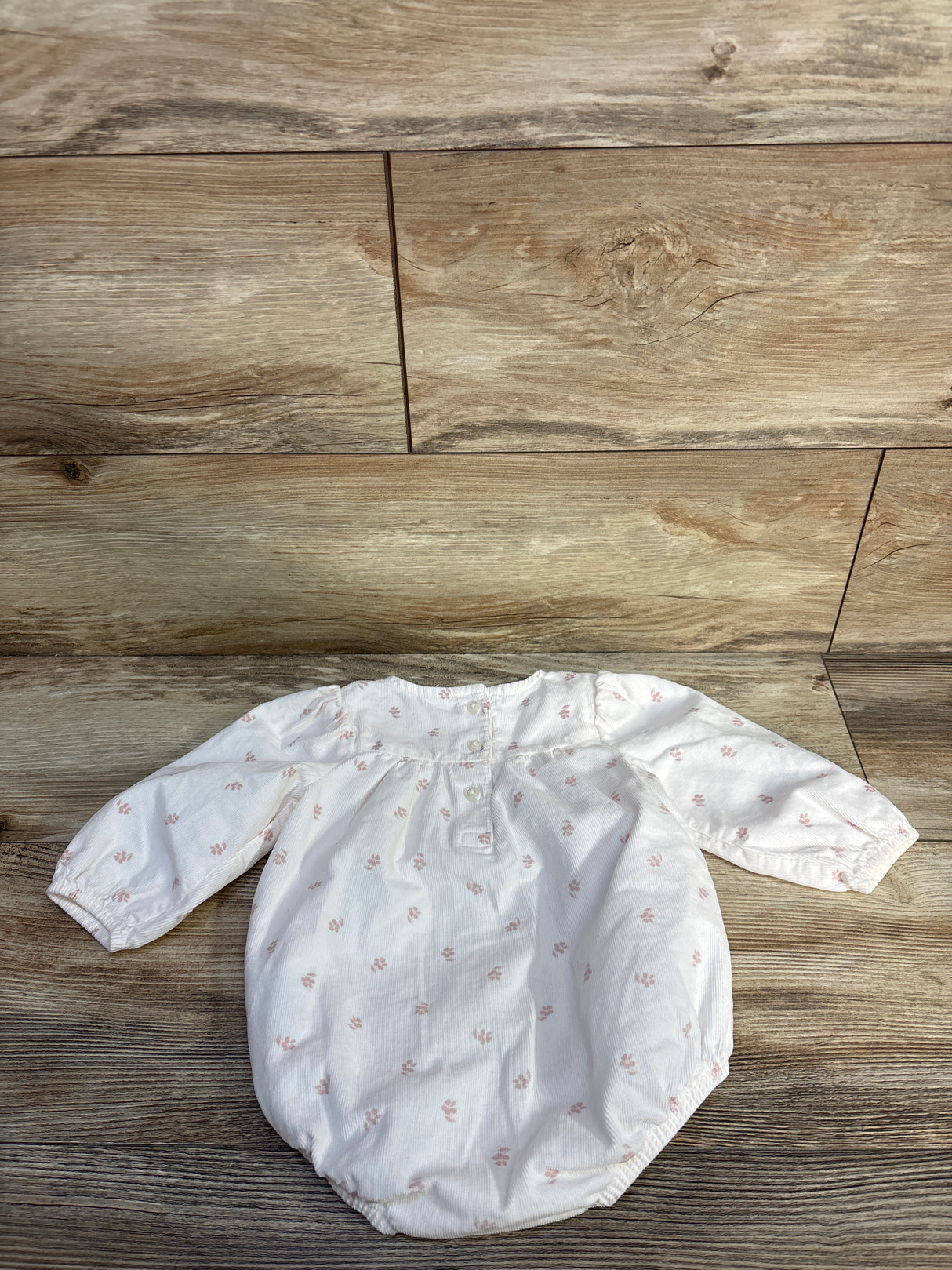Just One You Corduroy Long Sleeve Bubble Romper White sz 9m