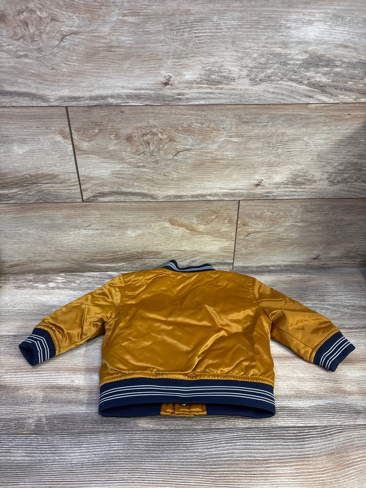 Old Navy Loose Button-Front Satin Bomber Jacket in Orange sz 12-18m