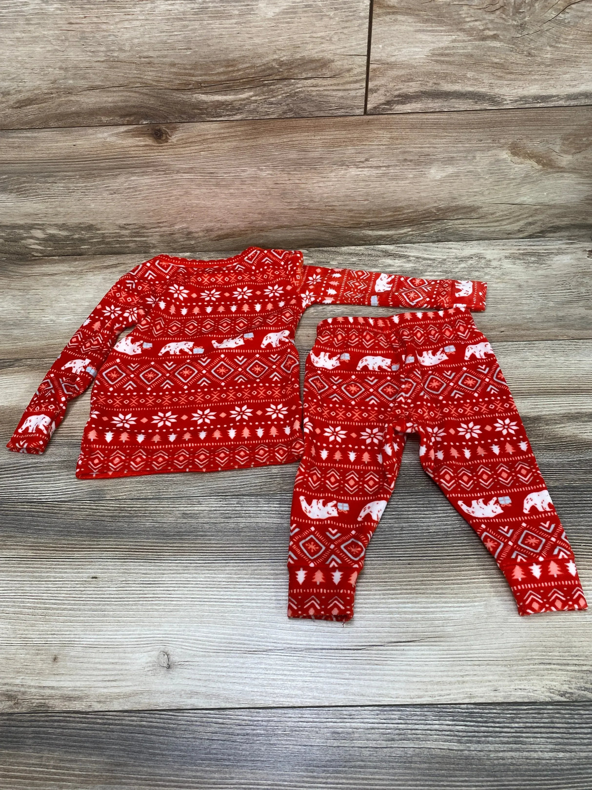 Cat & Jack 2pc Fair Isle Pajama Set Red sz 12m - Me n Mommy To Be