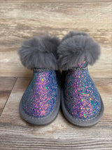 Glitter Faux Fur Ankle Boots Grey sz 5c