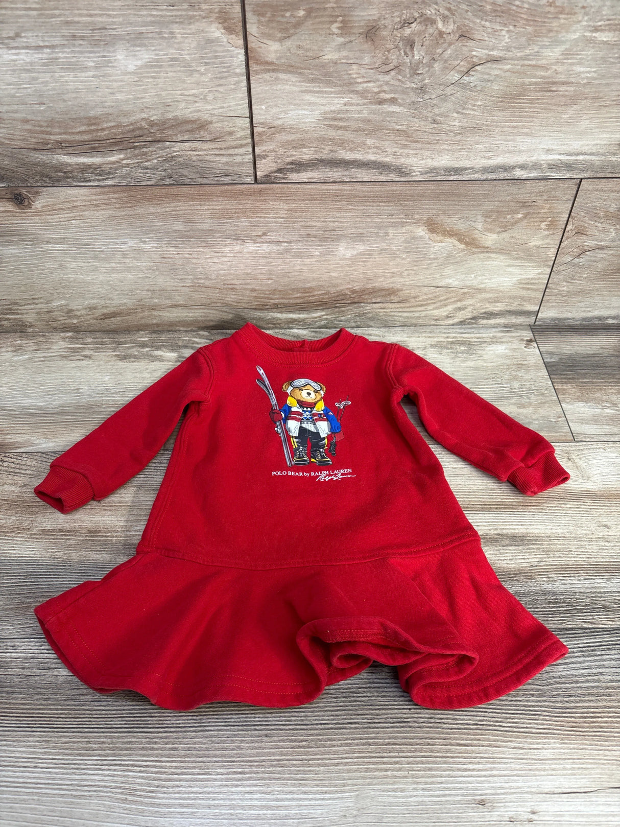 Polo Ralph Lauren Polo Bear Fleece Sweater Dress Red sz 9m