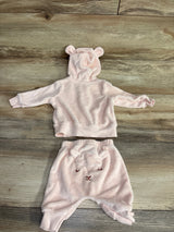 Carter's 2pc Terry Cloth Full Zip Hoodie & Pants Pink sz Newborn