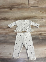 Baby Gap 2pc Polka Dot Shirt & Bottoms Set Cream sz 0-3m