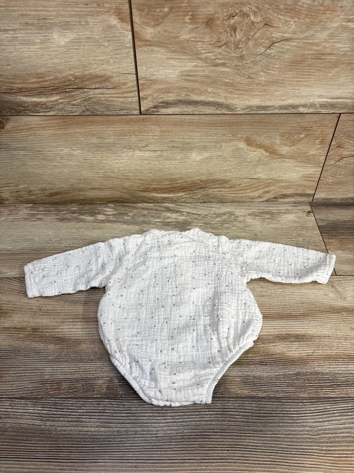 Zara Muslin Long Sleeve Bubble Romper White sz 0-3m