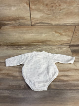 Zara Muslin Long Sleeve Bubble Romper White sz 0-3m