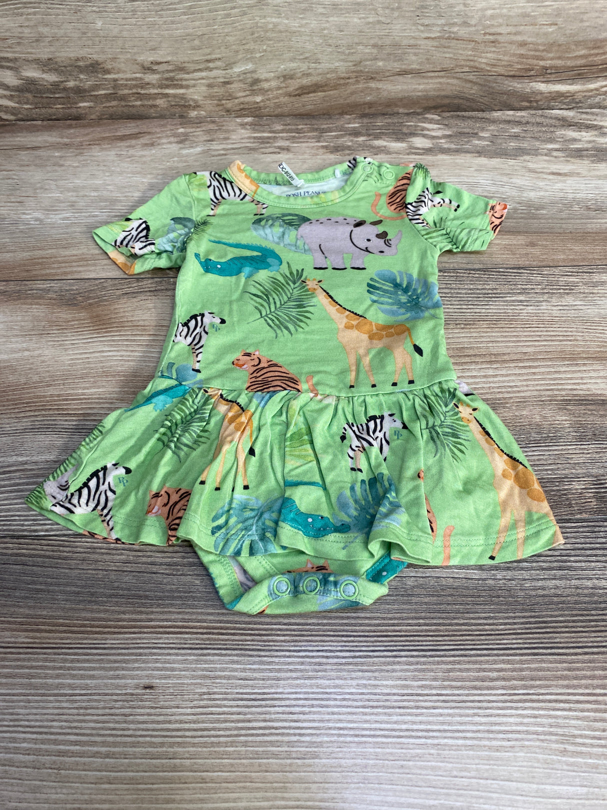 Posh P Safari Twirl Skirt Bodysuit Green sz 3-6m