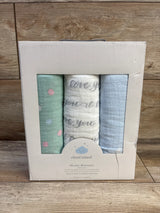 NEW Cloud Island 3pk Muslin Swaddle Blanket in I Love You to the Moon and Back
