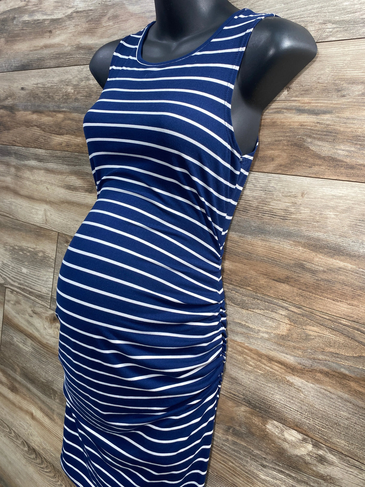 Brandy Blu Striped Tank Bodycon Dress Blue sz Small