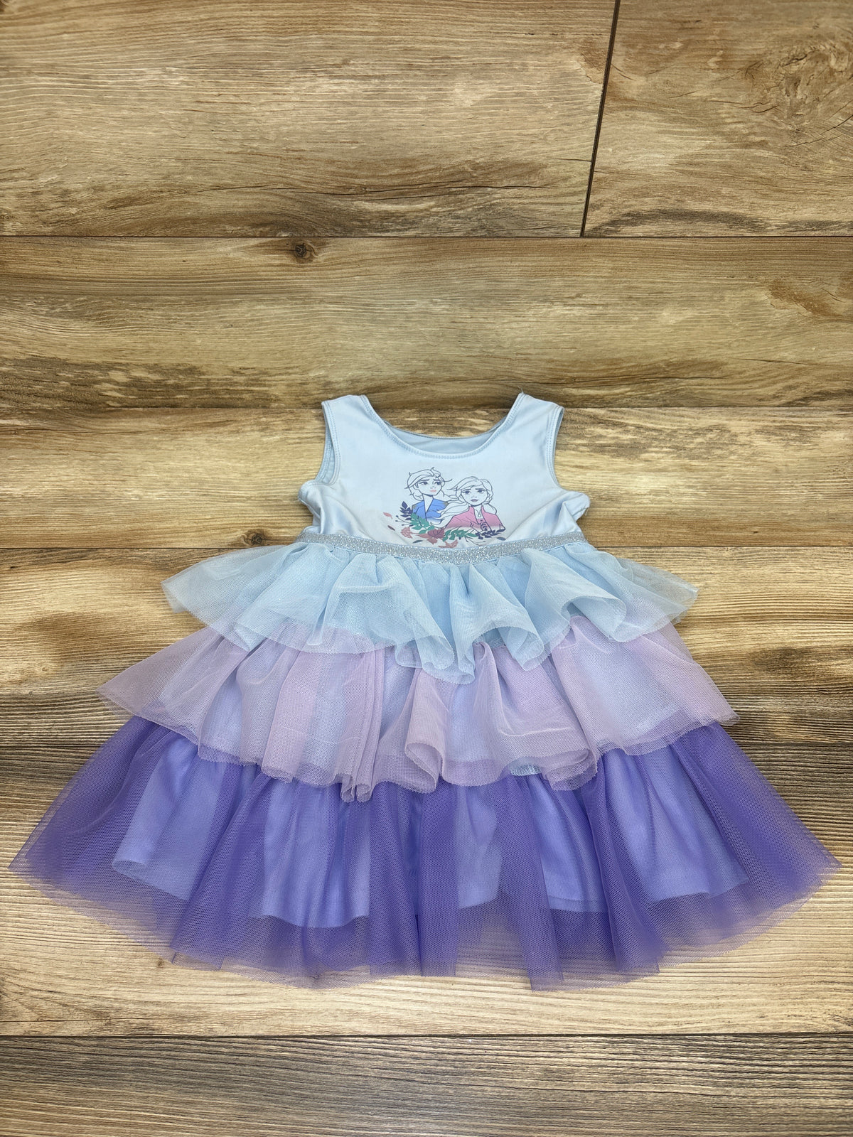 Disney Frozen II Layered Tulle Dress Blue sz 4T