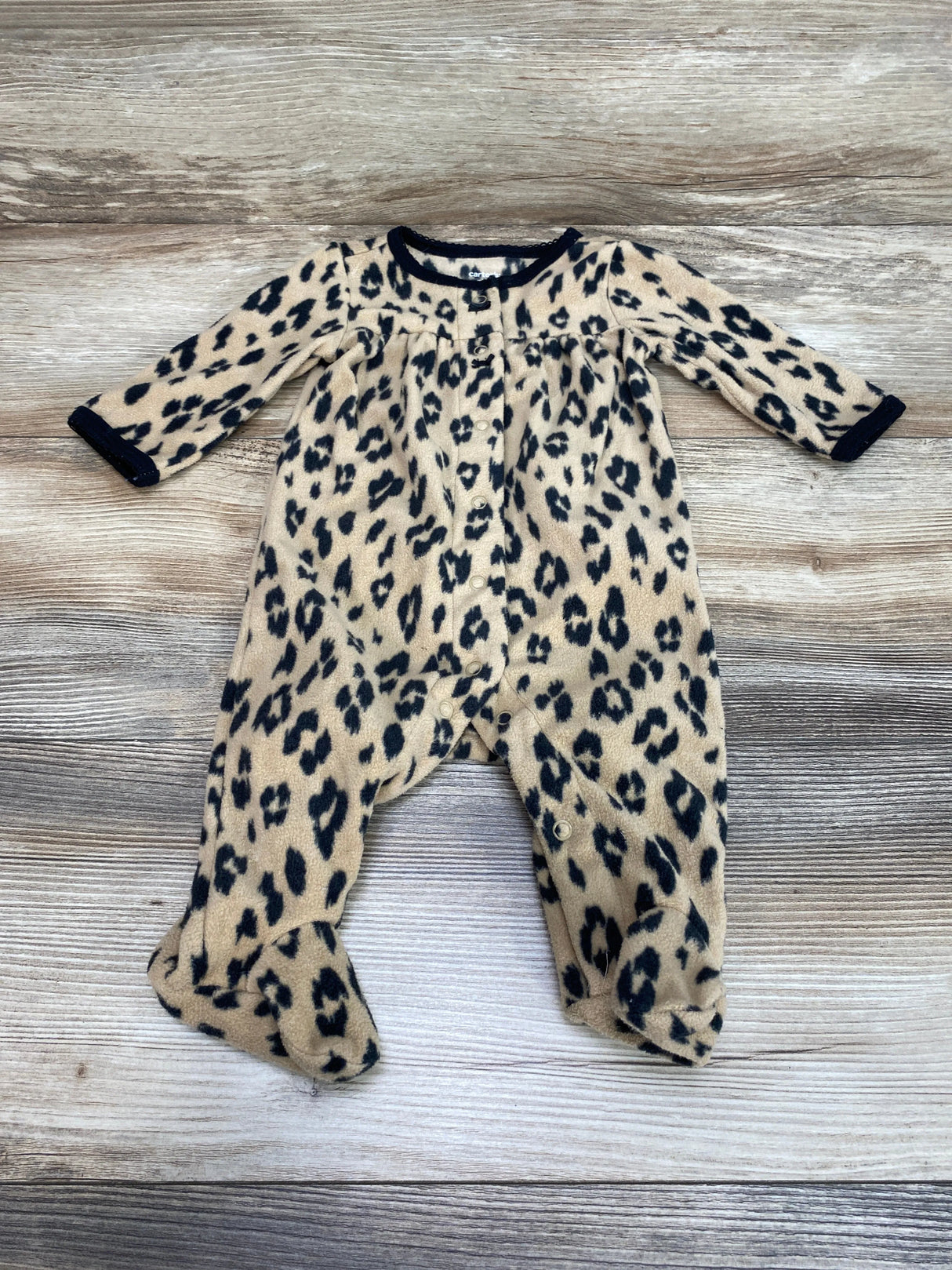 Carter's Leopard Print Blanket Sleeper Brown sz 3m