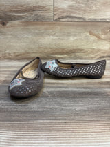 Cat & Jack Star Applique Flats Brown sz 12c