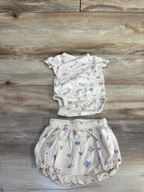 H&M 2pc Kimono Bodysuit & Shorts Set Beige sz 3m