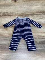 Just One You Striped Henley Coverall Navy sz Newborn