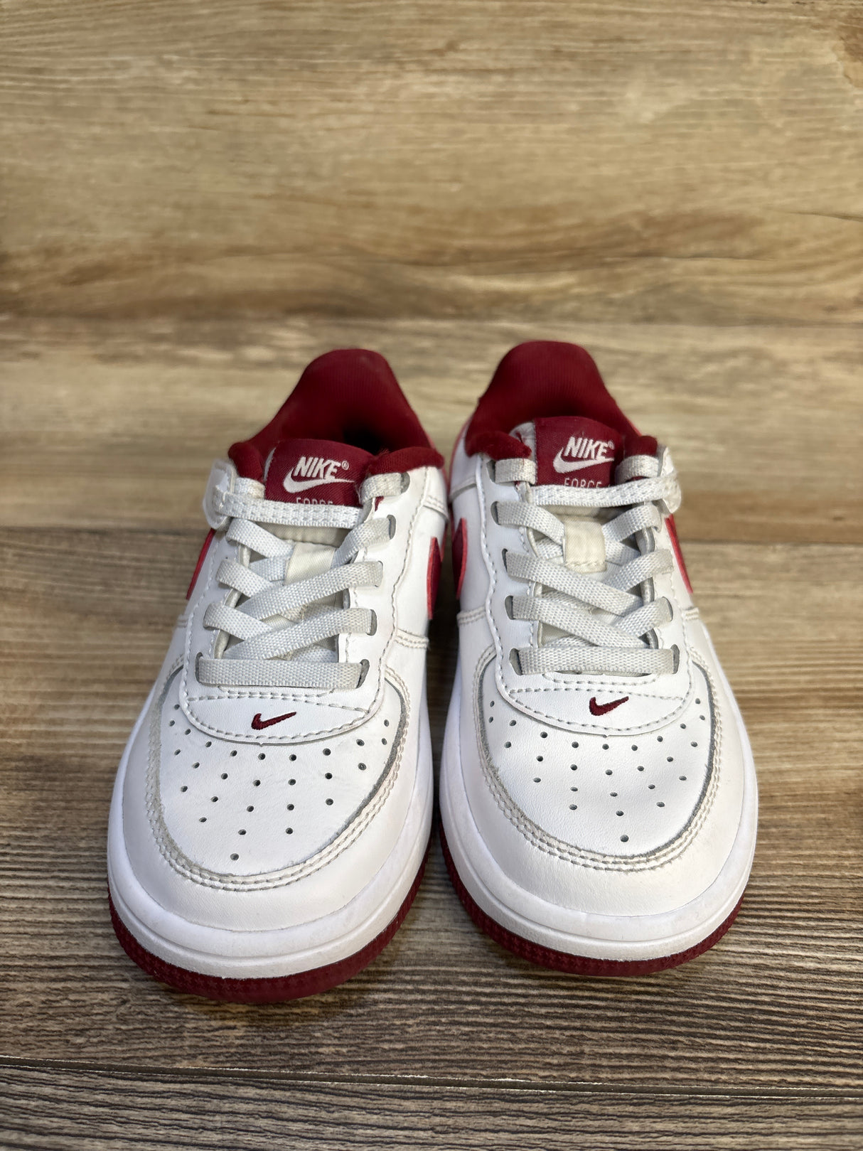 Nike Force 1 Low EasyOn PS 'White Team Red' sz 10c