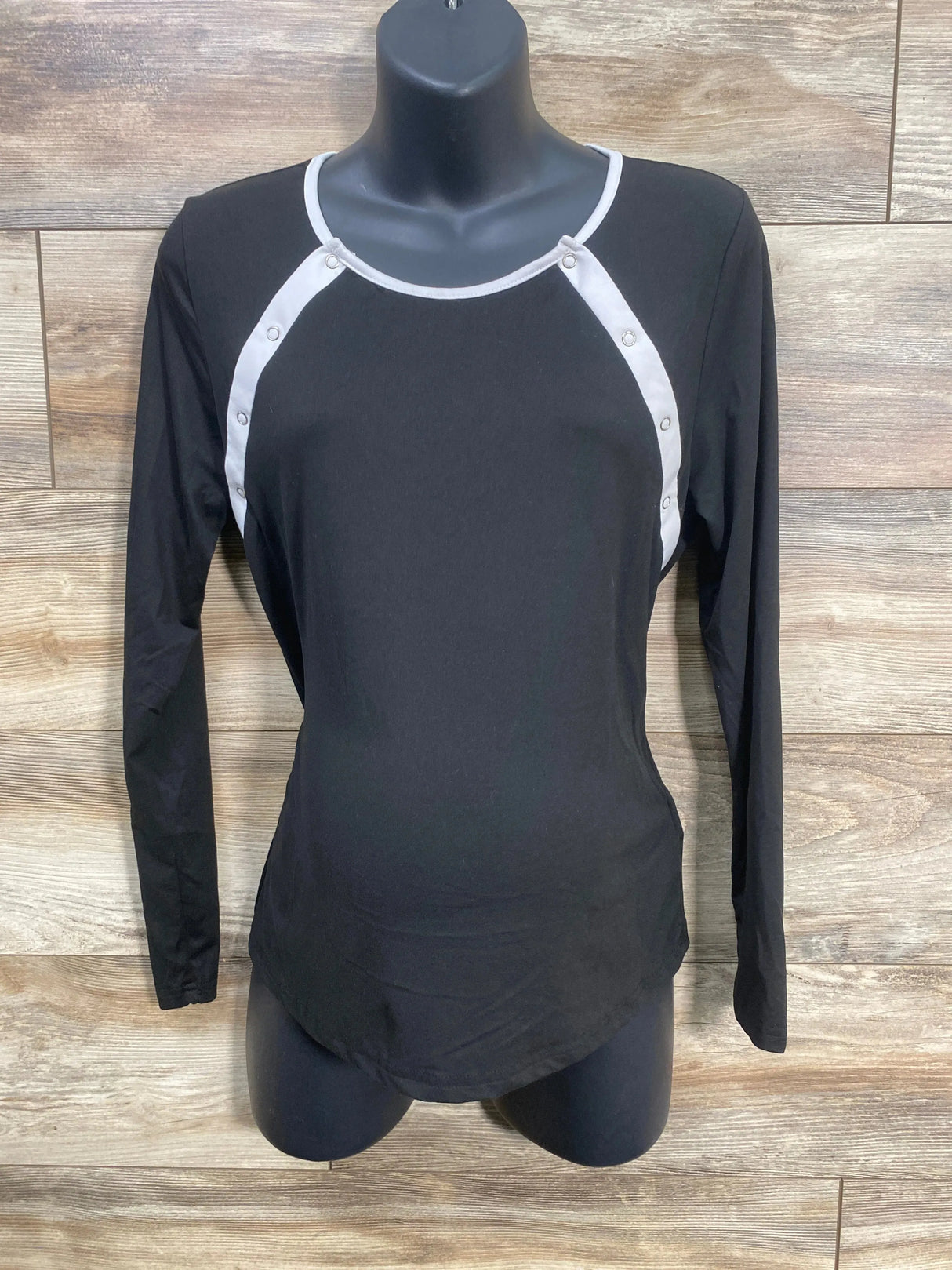 Long Sleeve Nursing Shirt Black sz Large