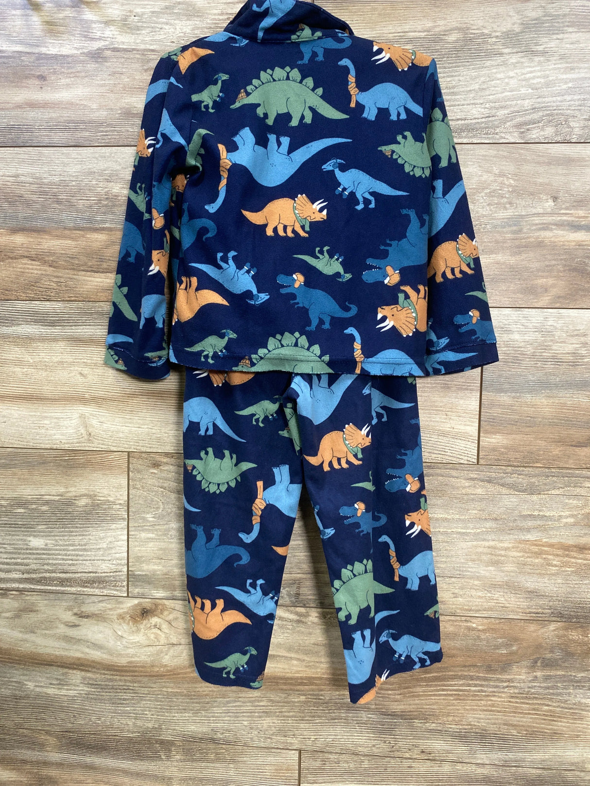 Just One You 2pc Dinosaur Coat Style Pajama Set Navy sz 4T