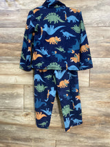 Just One You 2pc Dinosaur Coat Style Pajama Set Navy sz 4T