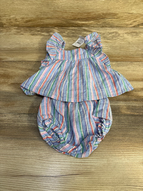 NEW Baby Gap 2pc Striped Top & Bottoms Blue sz 0-3m - Me n Mommy To Be