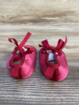 NWOT H&M Velvet Bow Soft Sole Shoes Red sz 0/1c