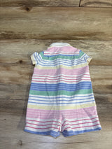 Ralph Lauren Striped Knit Oxford Button-Down Shortie Romper White sz 9m