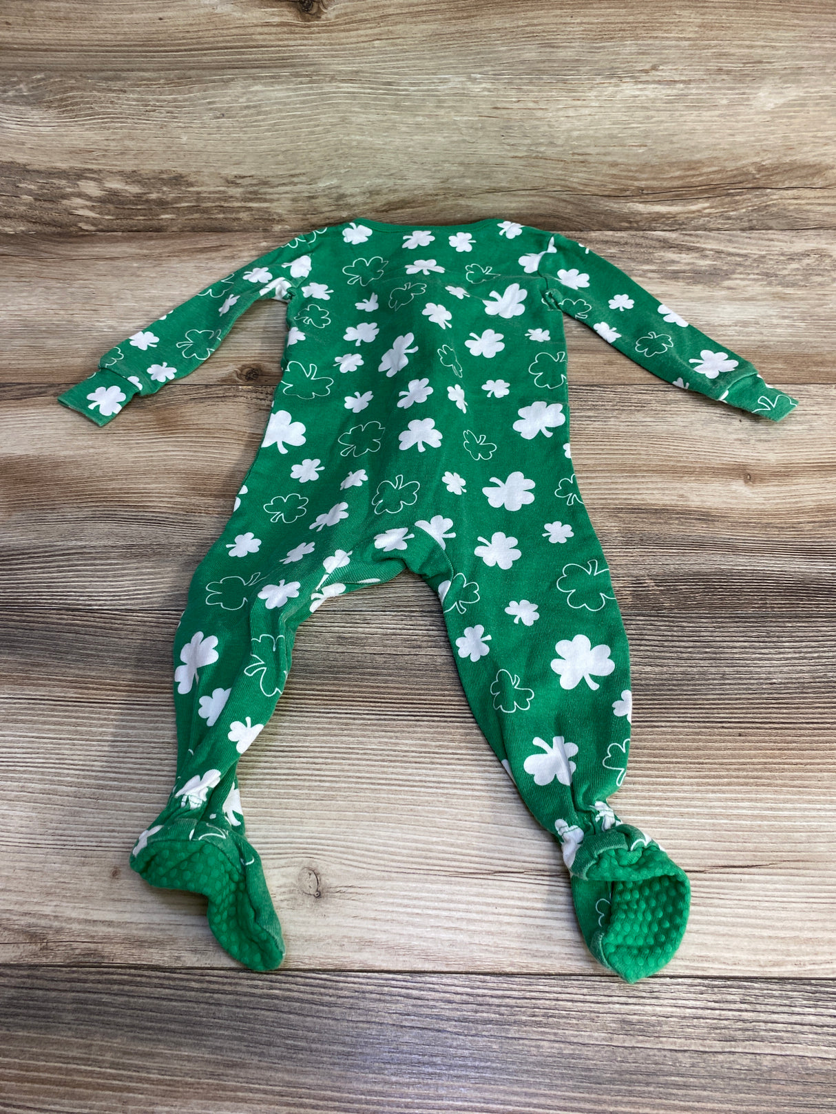 Children's Place St. Patrick's Day Sleeper Green sz 6-9m