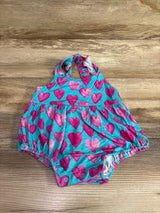 Ellie K's Bamboo Heart Print Bubble Romper Blue sz 9-12m