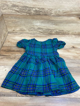 Cat & Jack Smocked Plaid Dress Green sz 3T