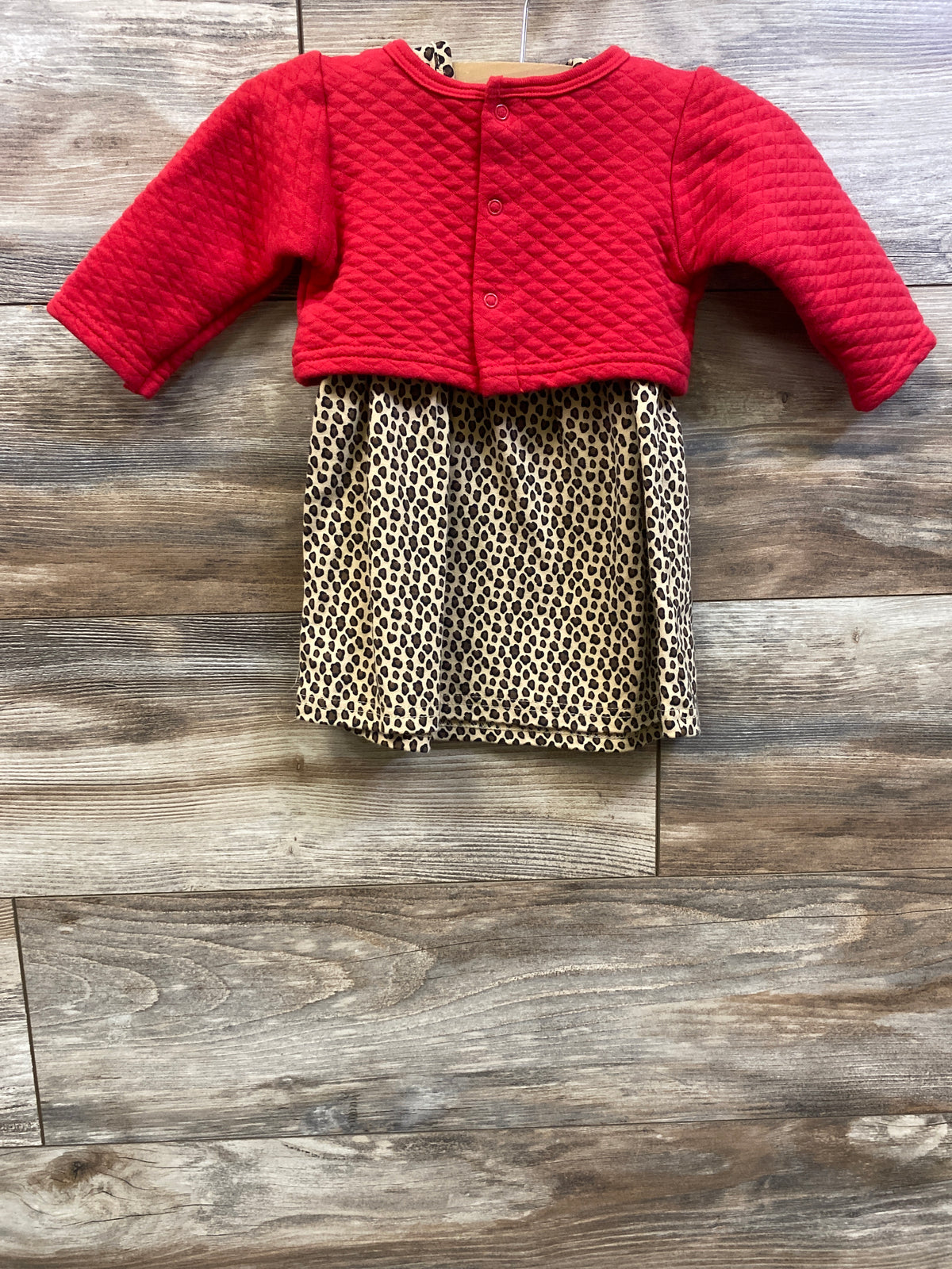 Hudson Baby 2pc Leopard Dress & Cardigan Set Red sz 9-12m