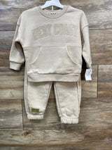 NEW Grayson Mini 2pc Sweatshirt & Joggers Set Beige sz 2T